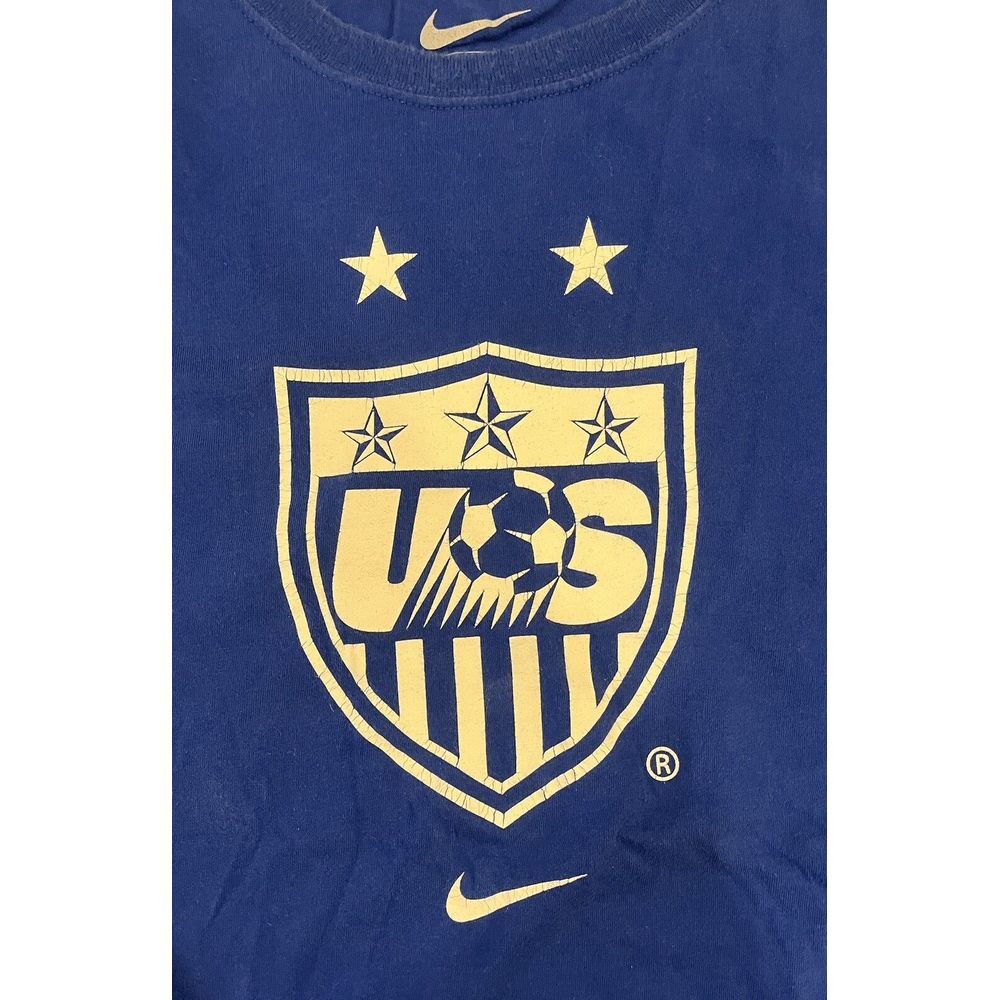 Nike US Soccer USMNT USA Swoosh Shirt Mens XL Royal Blue White Short Sleeve - Picture 6 of 10